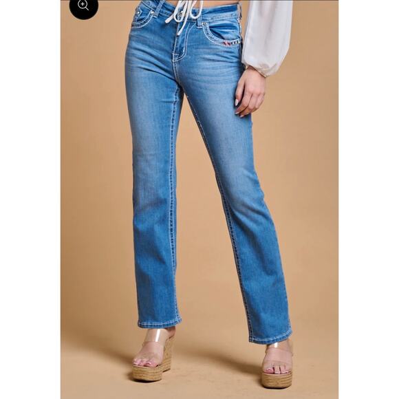 Westfield Eagle Denim - NWT Westfield Eagle Americana WB-27 Embellished Straight Leg Jeans Junior Size 7